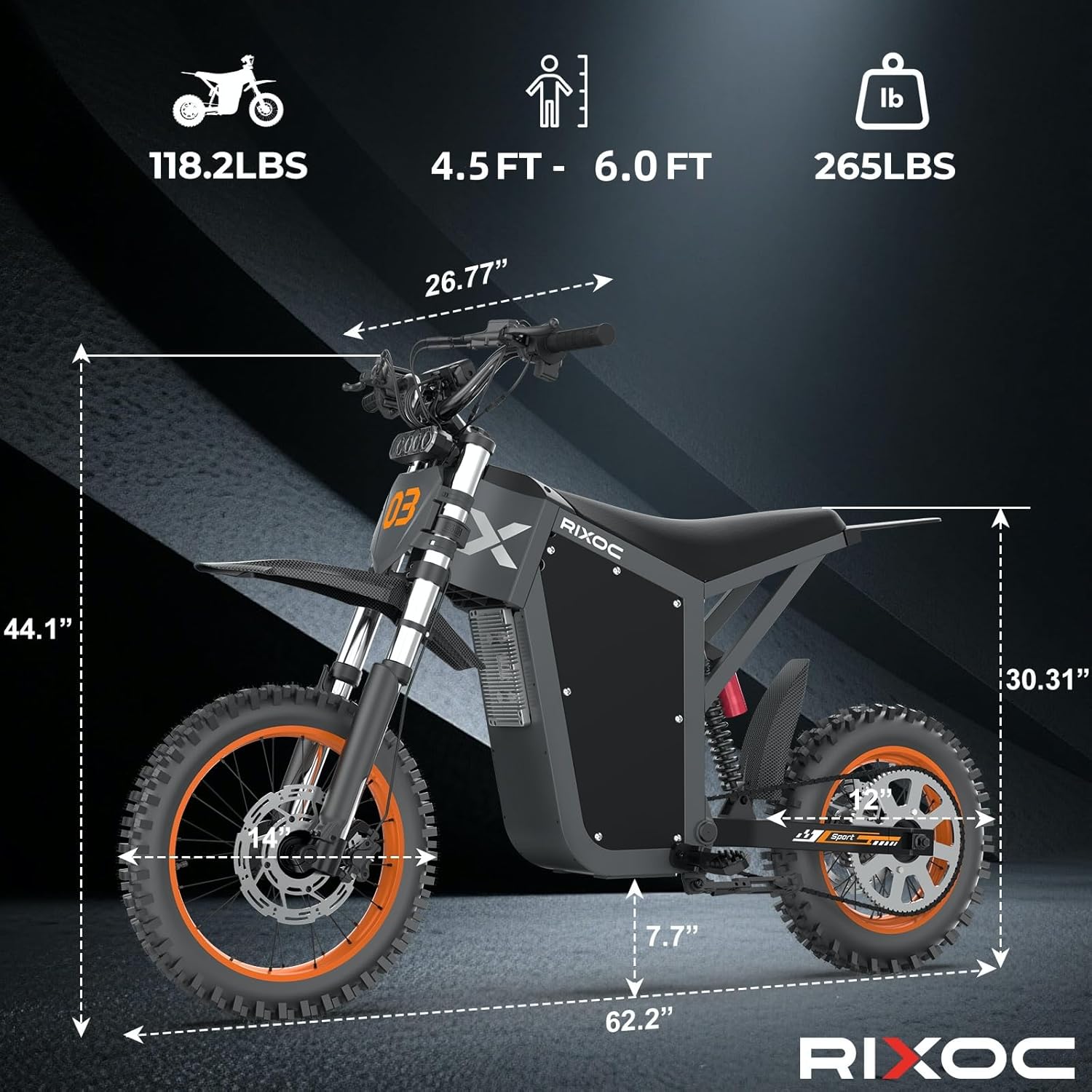 Rixoc GT16 Electric Dirt Bike